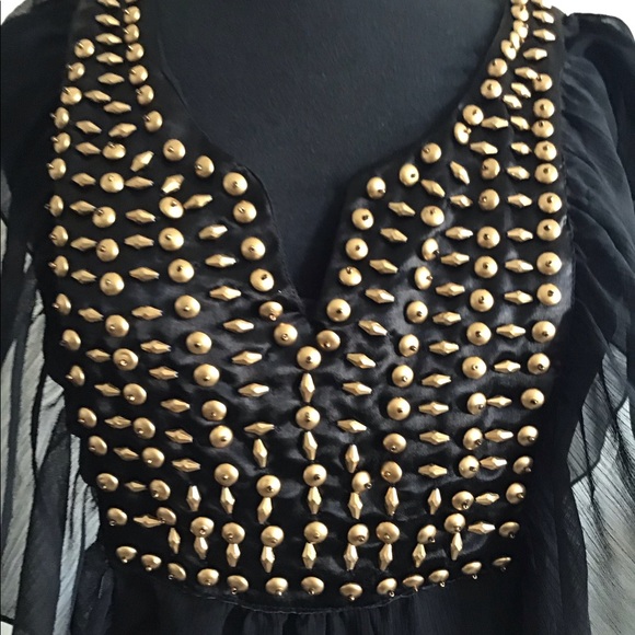 Embellished Sheer Top with Camisole Sz M - Picture 3 of 7